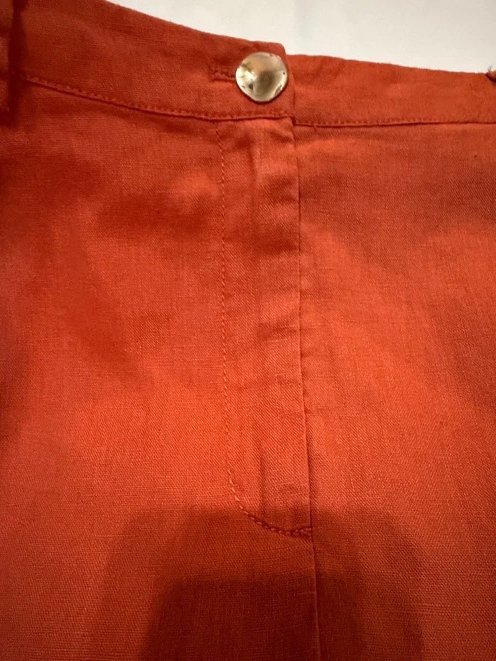 STAUD A-Line Maxi 100% Linen Skirt in Deep Orange 10 - Picture 2 of 8